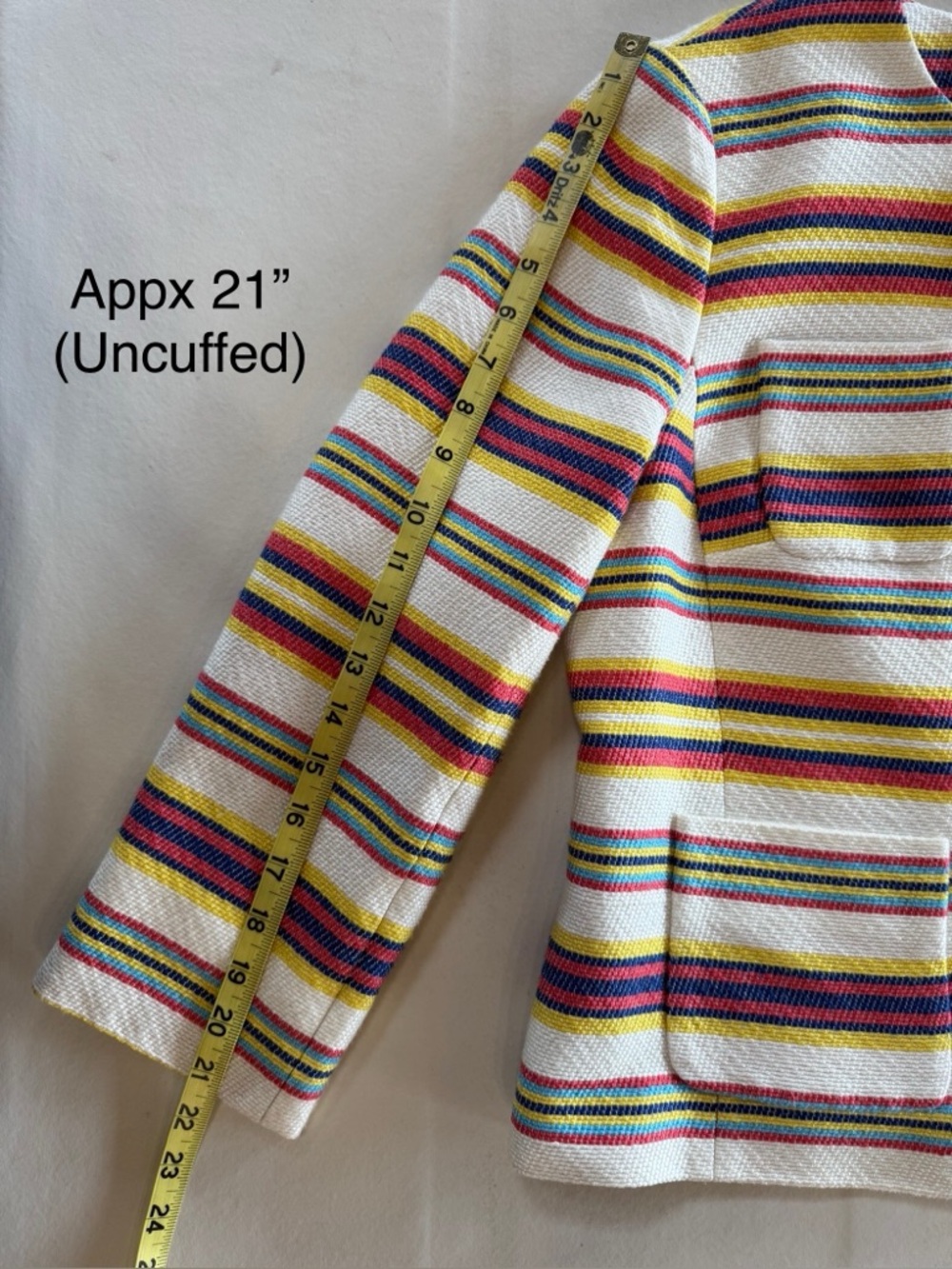 Talbots Striped Open-Front Lined Jacket Multicolor Striped Blazer (14) - Picture 12 of 17